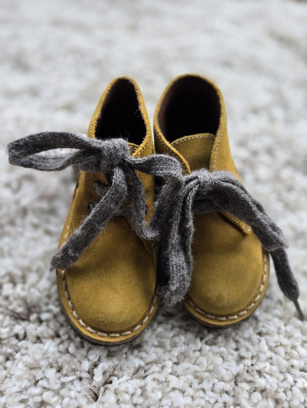 PEPE Children Shoes Mustard Suede Boots – Made in Italy – Size 22